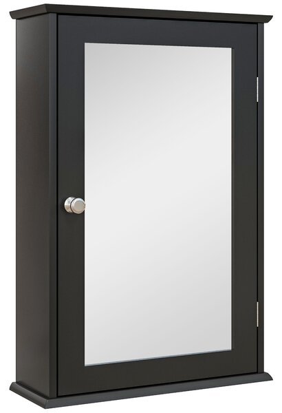 Kleankin Mobilier de Baie Dulap Suspendat cu Oglindă 41x14x60cm Negru | Aosom Romania