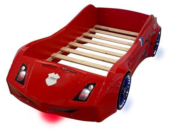 Pat Masinuta Copii cu LED, Jaguar Coupe, Mobiref, 240 x 120 x 60 cm, Rosu