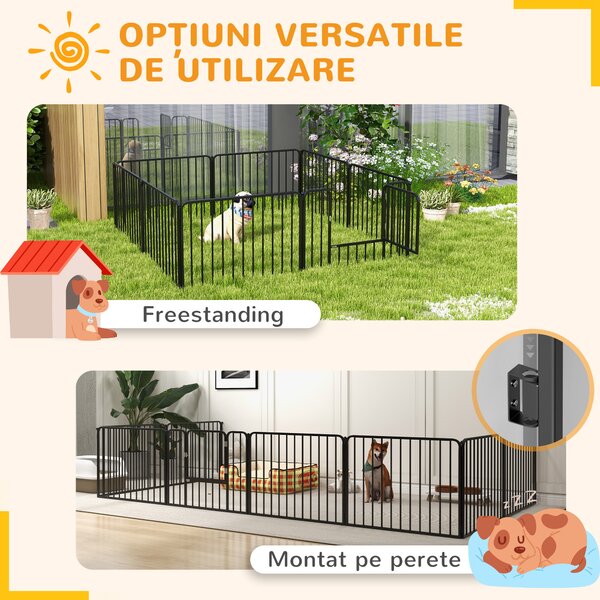 PawHut Tarc de joaca rezistent pentru caini, din 6 panouri | Aosom Romania