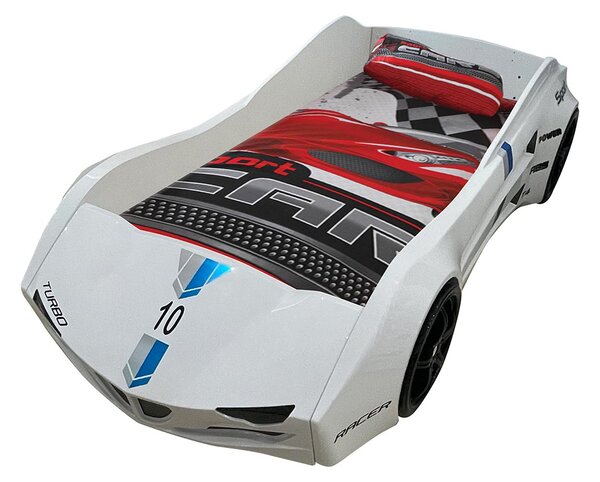 Pat Masinuta Copii cu LED, GTI, Mobiref, 240 x 120 x 60 cm, Alb