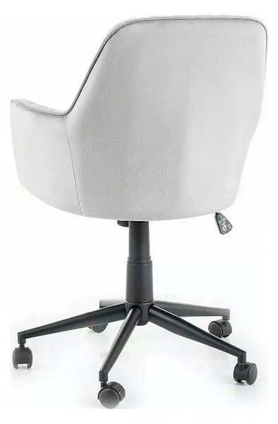 Scaun birou moale Q-886, gri deschis, stofa catifelata/metal, 58x44x83