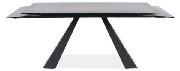 Masa extensibila SALVADORE CERAMIC, gri/negru mat, sticla securizata/c