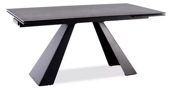 Masa extensibila SALVADORE CERAMIC, gri/negru mat, sticla securizata/c