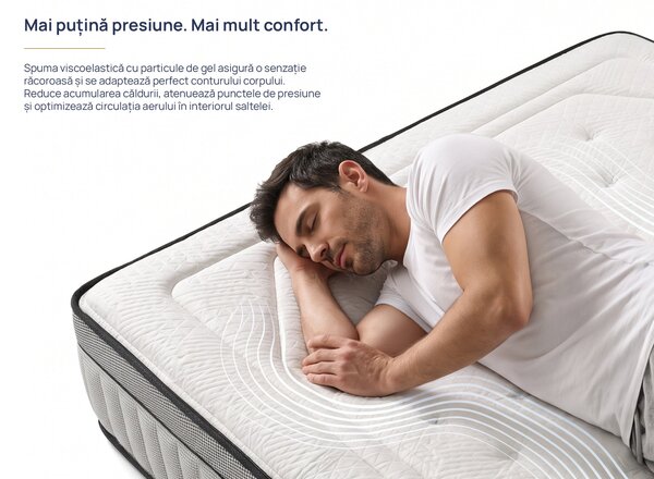 Saltea Onesleep, Cooler Adapt Sleep Technology, 90x200x28, Medie spre tare
