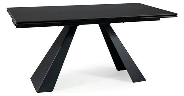 Masa extensibila SALVADORE CERAMIC, negru mat cu efect de marmura, sti