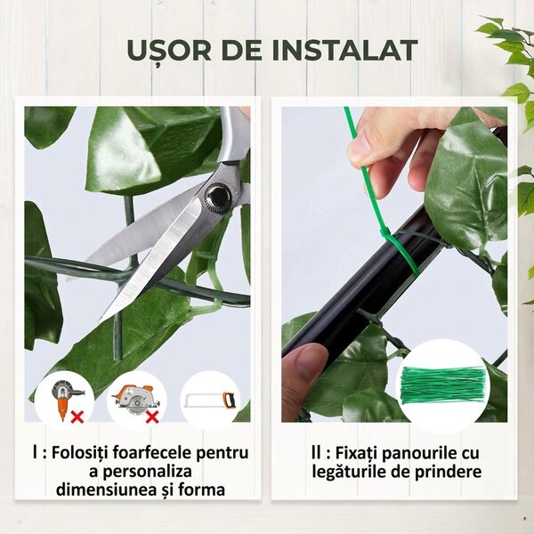 Outsunny Gard Viu Artificial din Fag pentru Balcon și Grădină, PE, 300x100 cm, Verde Închis | Aosom Romania