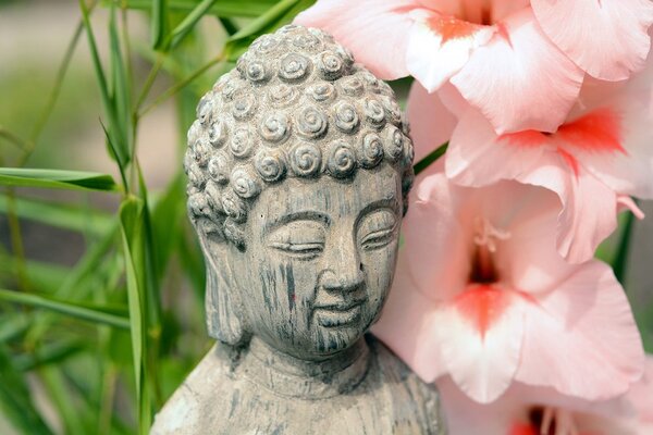 Fototapet statuie Budha în grădină Zen