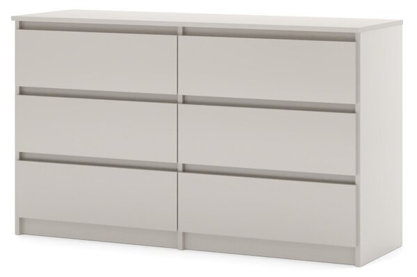 Comodă SIMPLE 120 cm, 6 sertare, cașmir