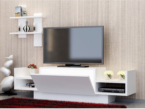 Mobilier living BAHAR, alb, PAL melaminat, 2 piese