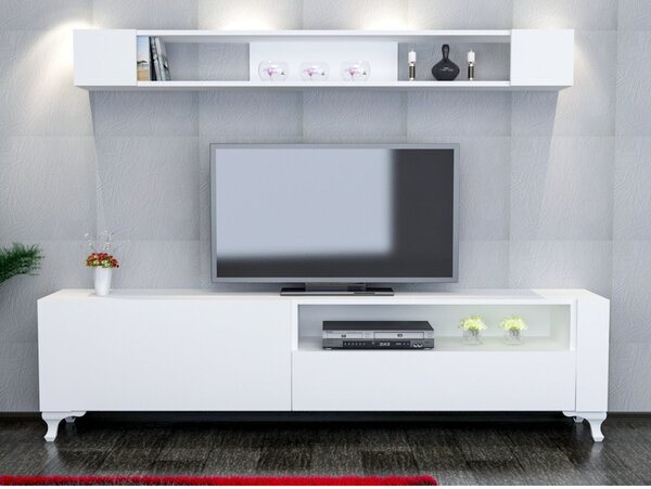 Mobilier living KAR, alb, PAL melaminat, 2 piese