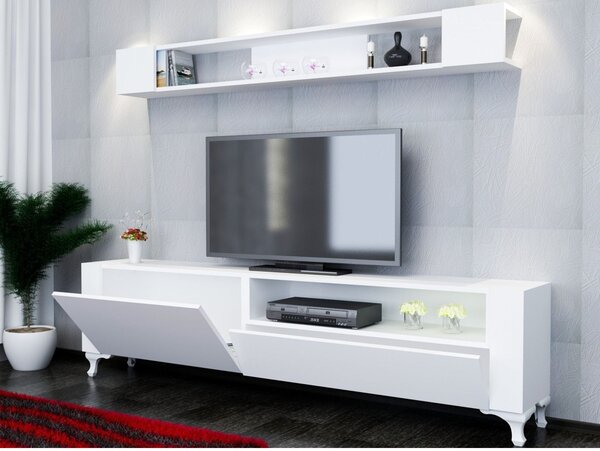 Mobilier living KAR, alb, PAL melaminat, 2 piese