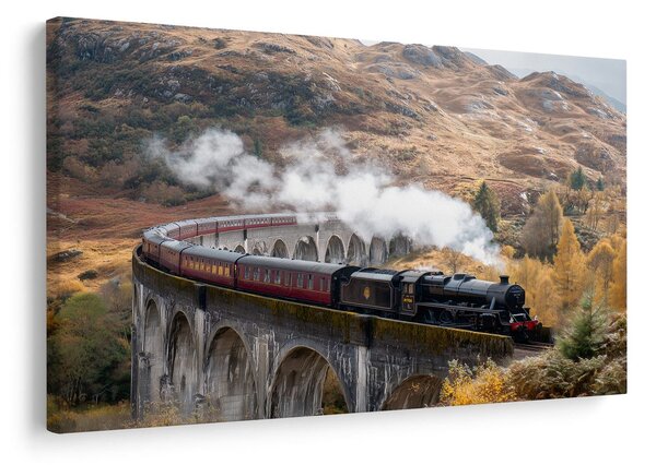 Tablou tren cu aburi istoric