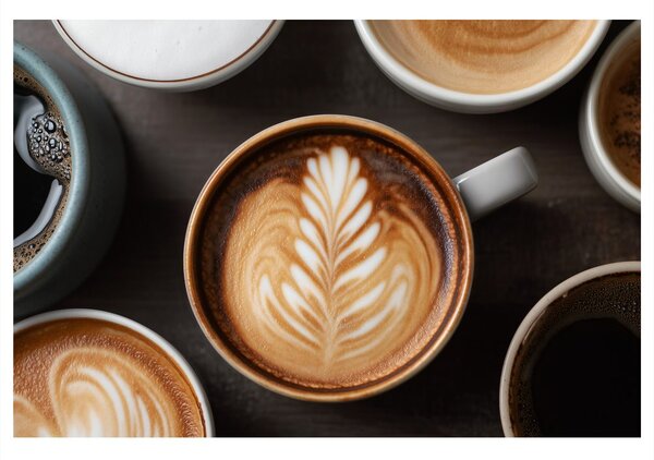 Tablou artă de cafea cu latte