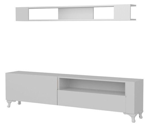 Mobilier living KAR, alb, PAL melaminat, 2 piese