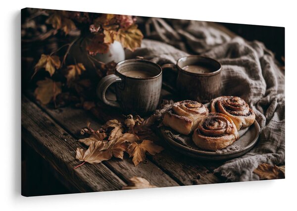 Tablou hygge de toamnă cu cafea