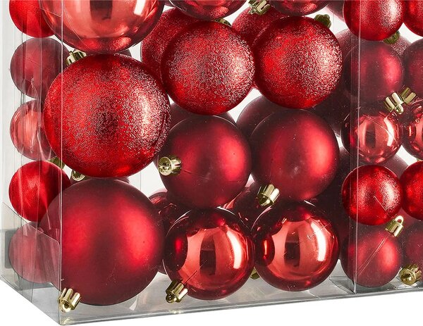 Set de ornamente de Craciun STARLIGHT 46 buc., rosu