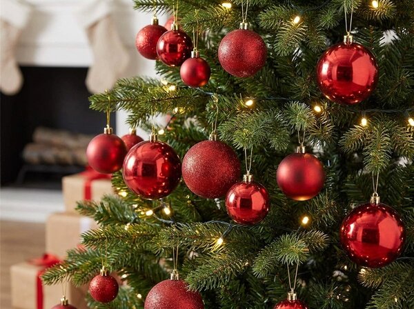 Set de ornamente de Craciun STARLIGHT 46 buc., rosu