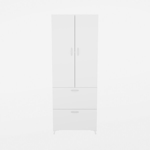 Dulap YASAM, alb, PAL melaminat, cu 4 usi, 60x32x164 cm