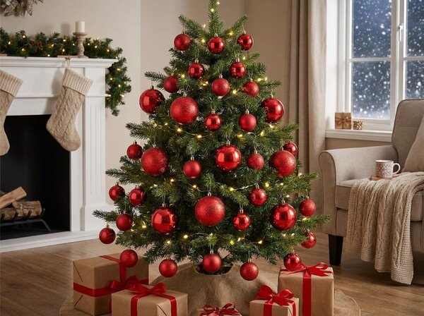 Set de ornamente de Craciun STARLIGHT 46 buc., rosu