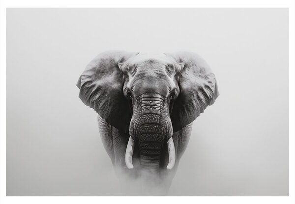 Tablou elefant măreț în ceață