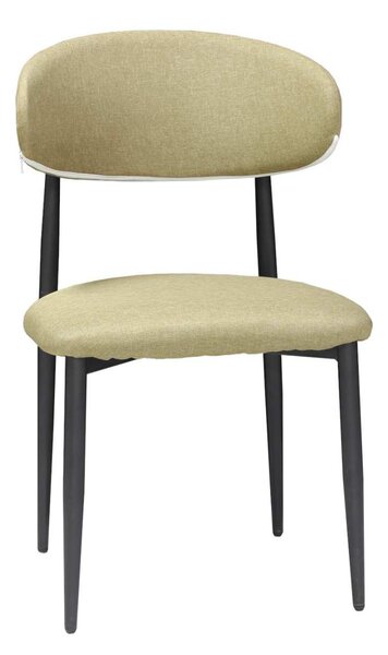 Scaun Bucătărie Olivia Kaki, Tapițat cu Stofă Tip In, Picioare Metalice Negre, 86×51×48 cm