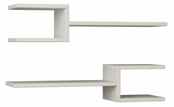 Set 2 polite FORK, alb, PAL melaminat, 75x22x18 cm