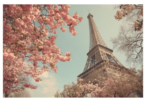 Tablou turnul eiffel în floare roz