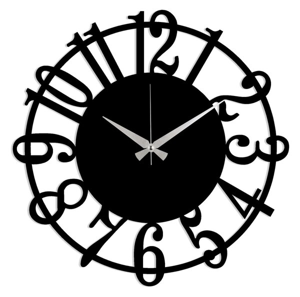 Ceas de perete 891TNL2115, negru, metal, 48x48 cm