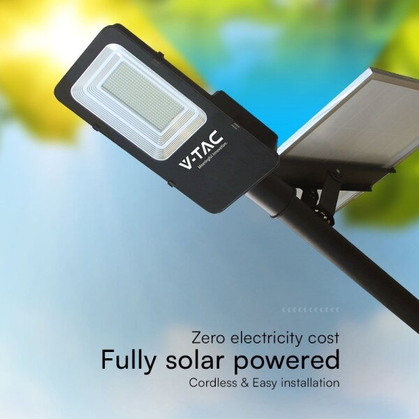 Lampă LED stradală solară dimabilă HYBRID LED/50W/230V 4000K IP65 + telecomandă