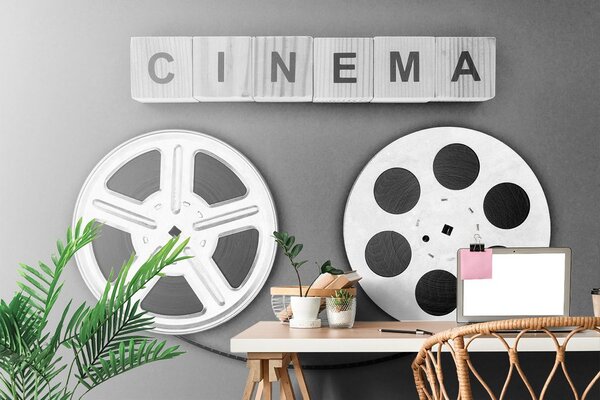 Tapet bandă de film în alb-negru
