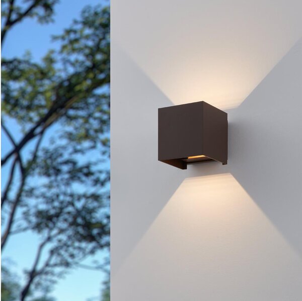 Aplică LED de exterior Eglo 901066 CALPINO 2xLED/2,8W/230V IP54 maro