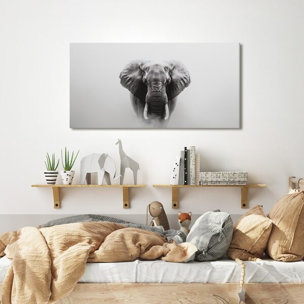 Tablou portret alb-negru de elefant