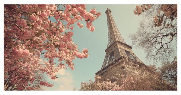 Tablou parisul de primăvară cu Turnul Eiffel