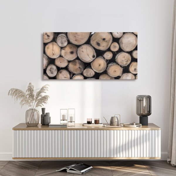 Tablou structura trunchiurilor de lemn