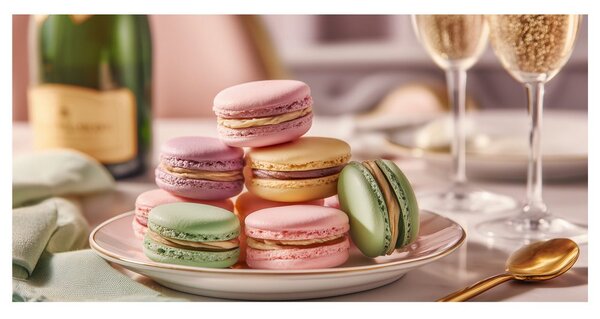 Tablou macarons pastelate