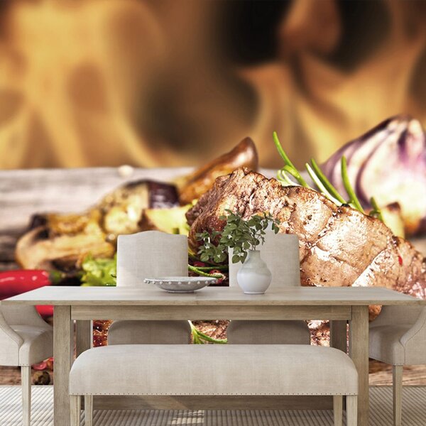 Fototapet steak de vită la grătar