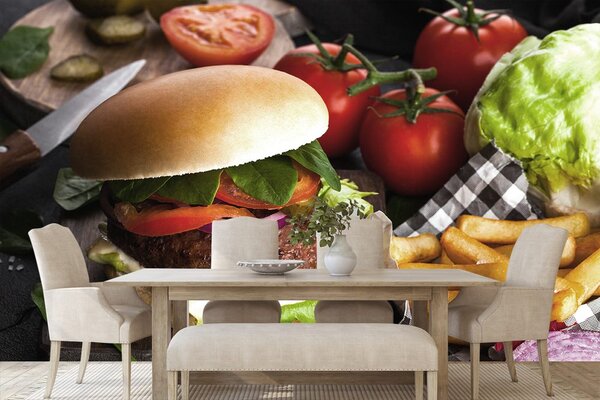 Fototapet hamburger american
