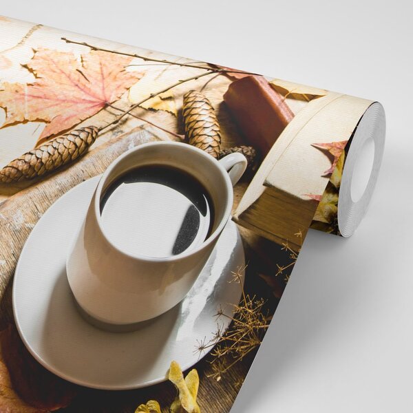 Fototapet o cană de cafea cu atingere de toamnă