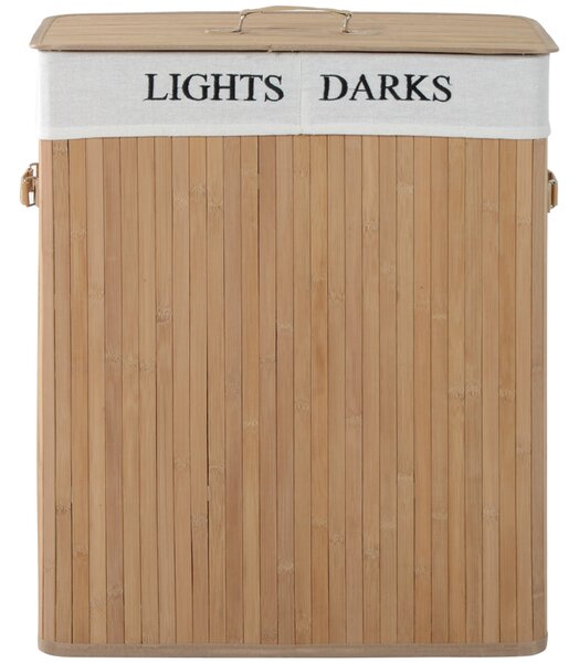 Cos de rufe HOMCOM din bambus cu capac, natural, 52x32x63cm | Aosom RO