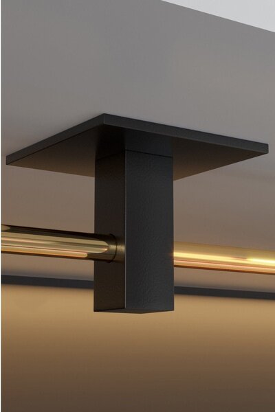 Suport hartie igienica 498HFT1118, negru/auriu, metal, 8x5x16 cm