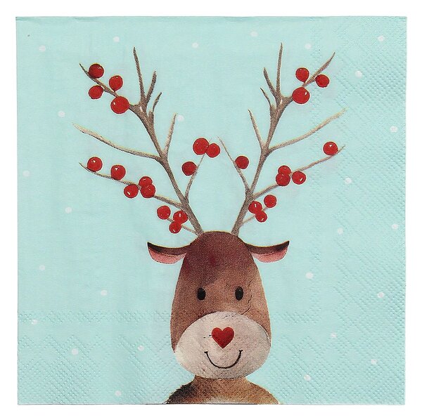 Șervețele de Crăciun Reindeer Dots 20 szt