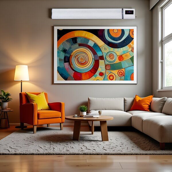 1200W si 600W ElectricSun alb, panouri radiante infrarosu cu termostat si Wi-Fi cu aplicatie internet TUYA, 94x15 cm