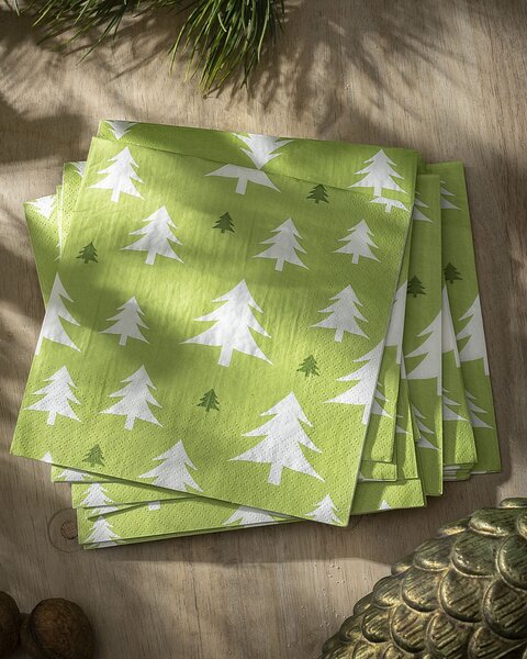 Șervețele de Crăciun Green Trees II 20 szt