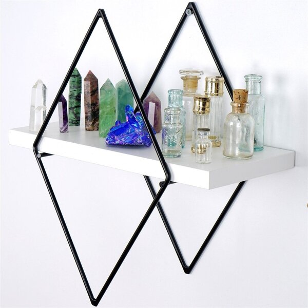 Set 2 polite WR057, alb/negru, metal, 40x31x15 cm