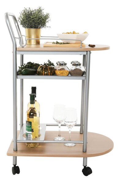Carucior servire LIMA, fag/argintiu, 60x38x84 cm