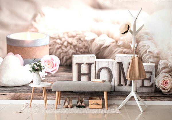 Fototapet natura moartă cu inscripție Home