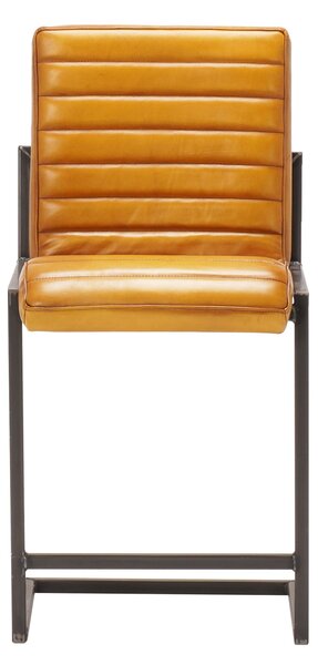 Scaun bar din piele Nomad Ribbed I DarkBrown