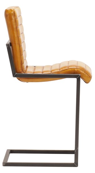 Scaun bar din piele Nomad Ribbed I DarkBrown
