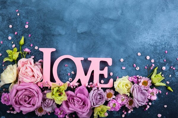 Fototapet inscripție Love