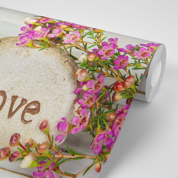 Fototapet cu inscripție pe piatră Love
